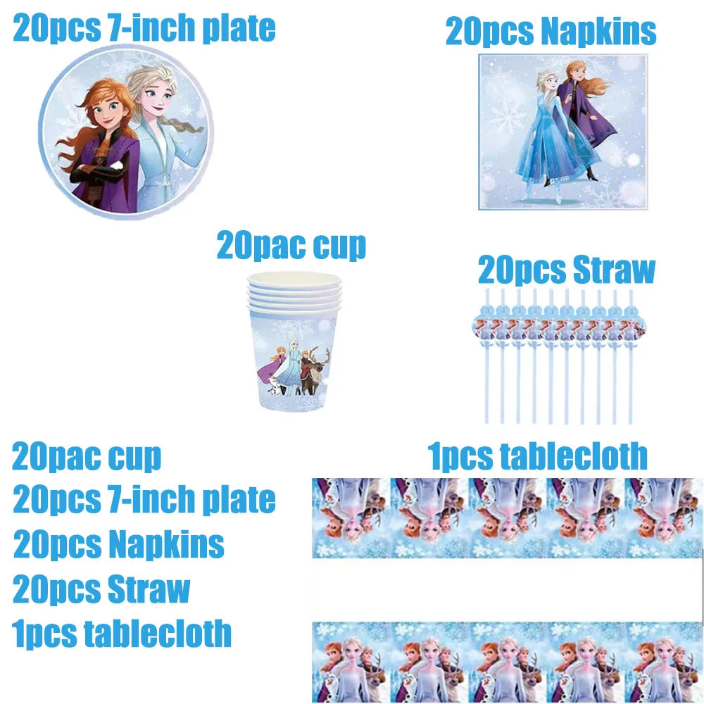 Frozen 2 Tableware Set – Elsa & Anna Birthday Party