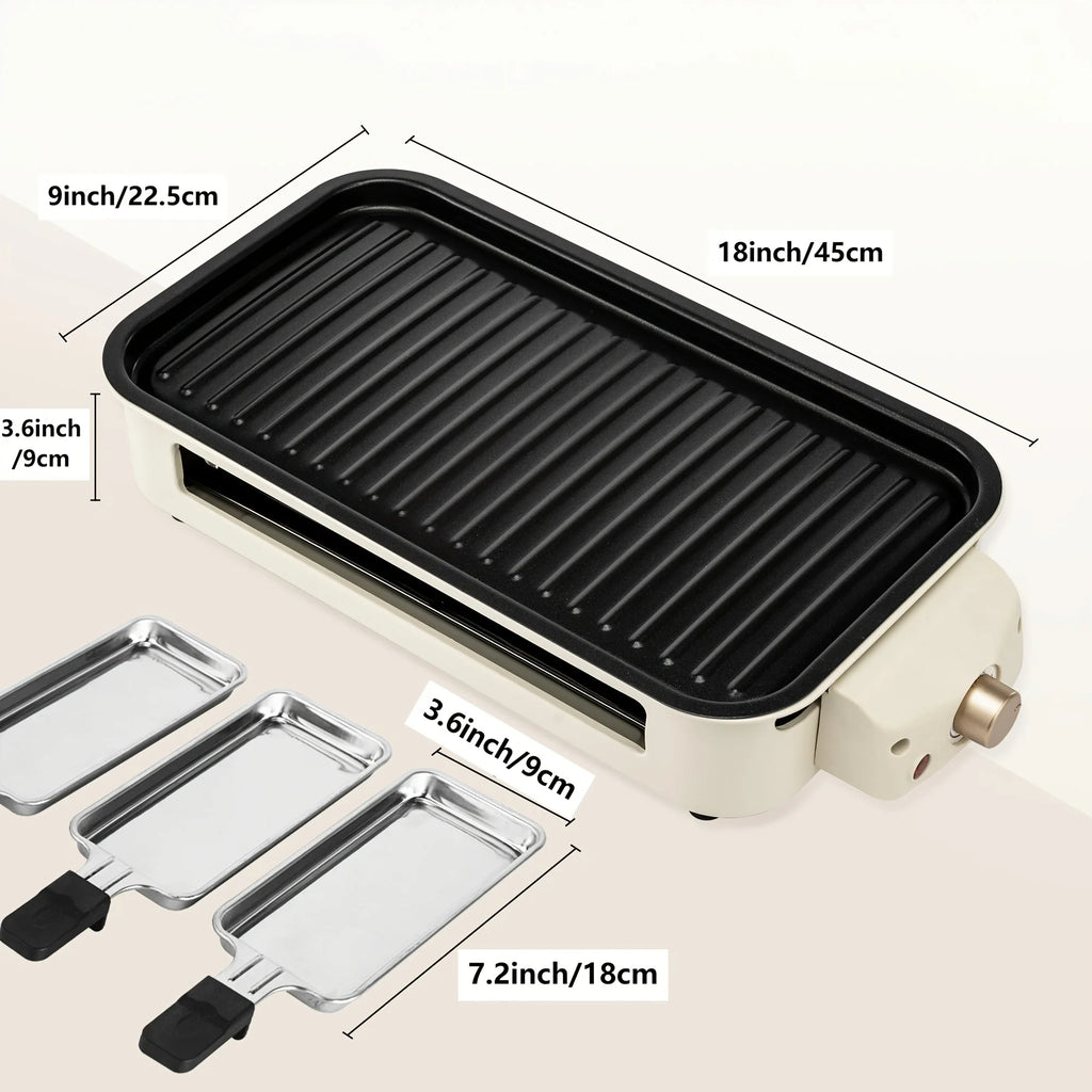 1500 W Smokeless Electric Grill – Indoor, Portable, Non-Stick, Adjustable Temperature