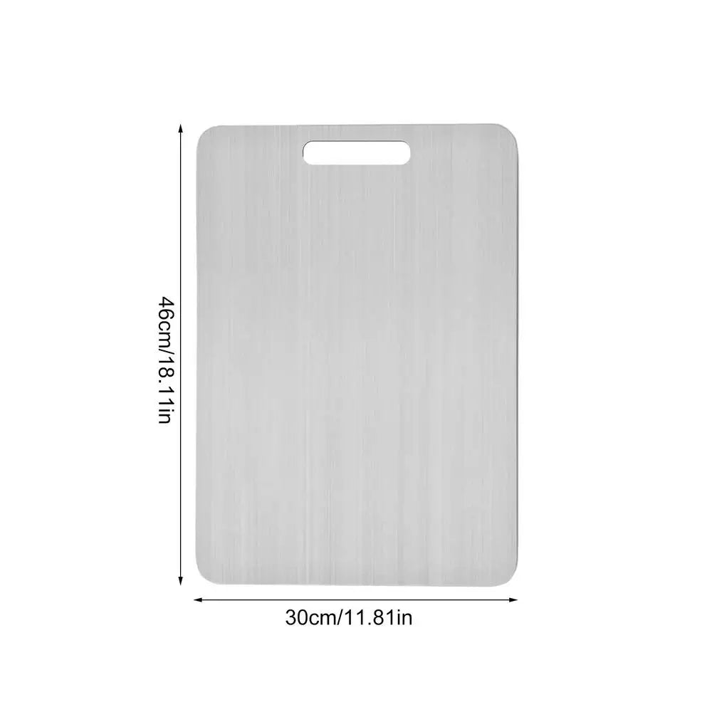 Titanium Stainless Steel Cutting Board – Double-Sided, Food Grade, Thickened