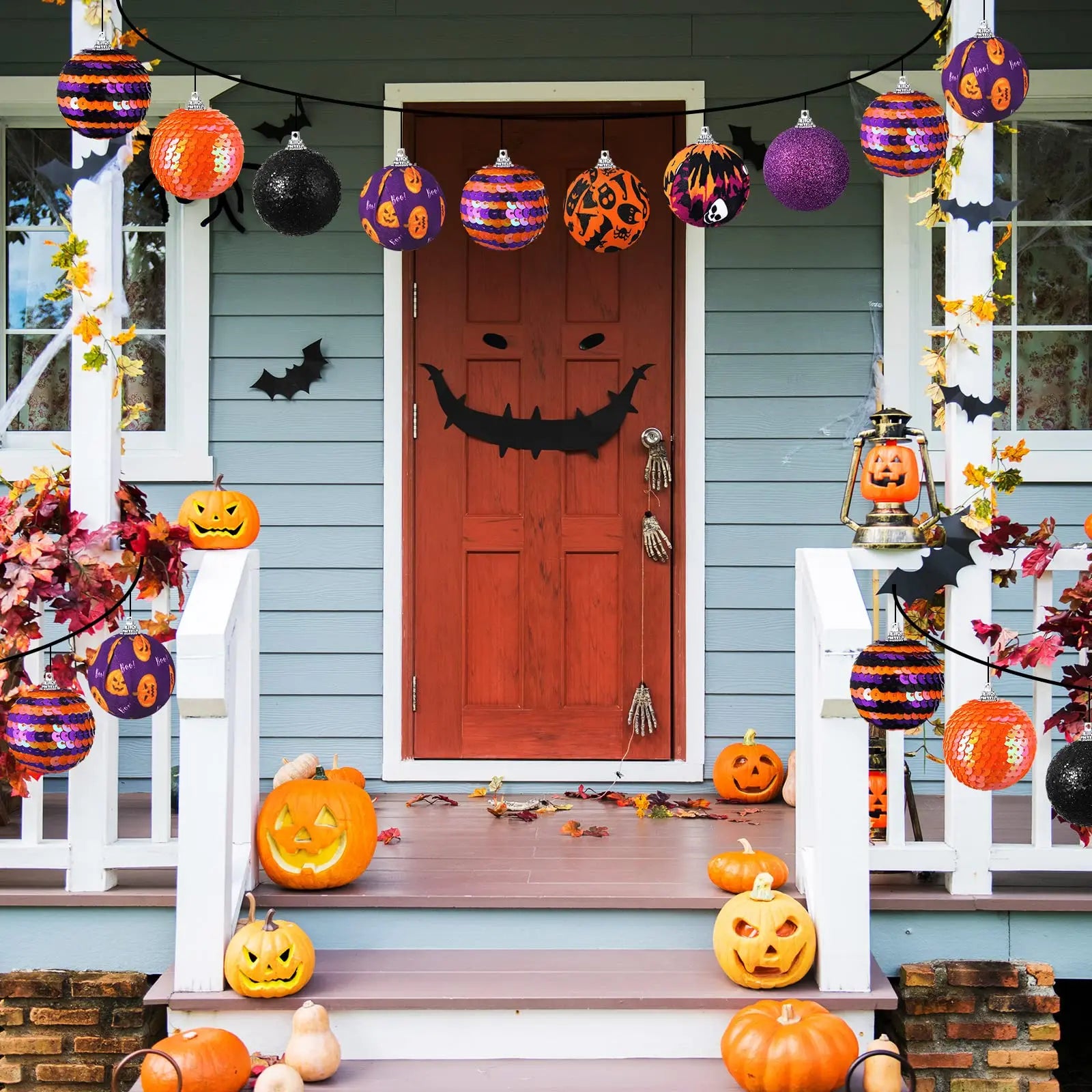 16pcs pumpkin Halloween tree ornaments.