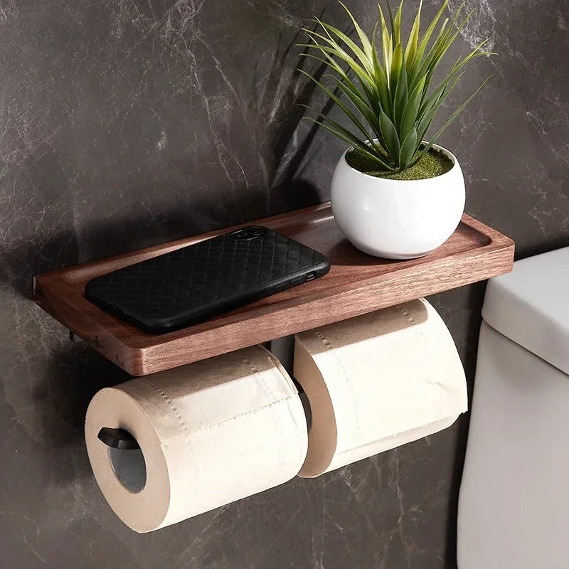 Wood wall paper holder.