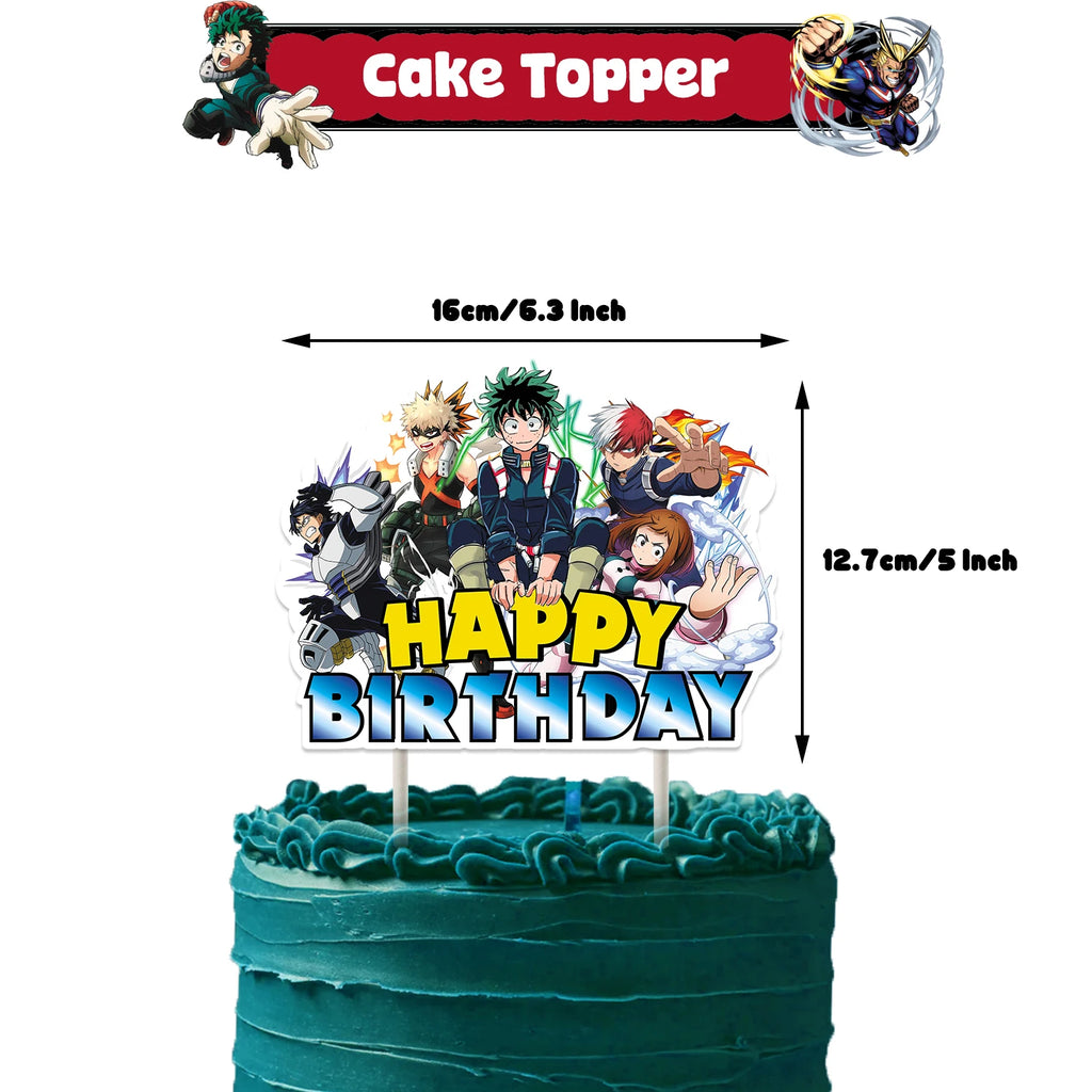 My Hero Academia Birthday Party Kit – Cake Topper & Tableware