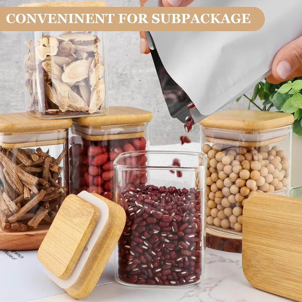 9oz Glass Spice Jars with Bamboo Lids