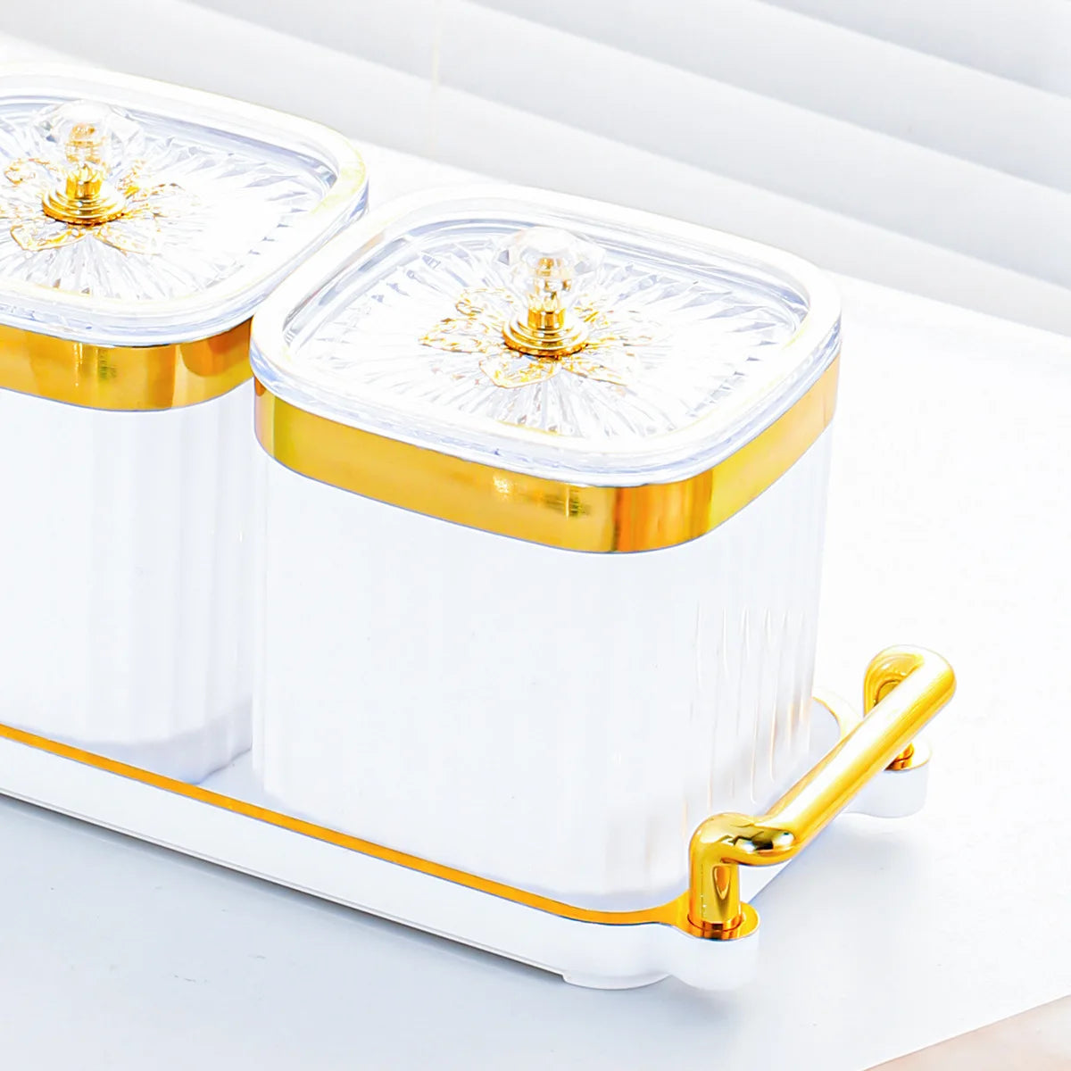 Gold-Plated Transparent Spice Jar Set