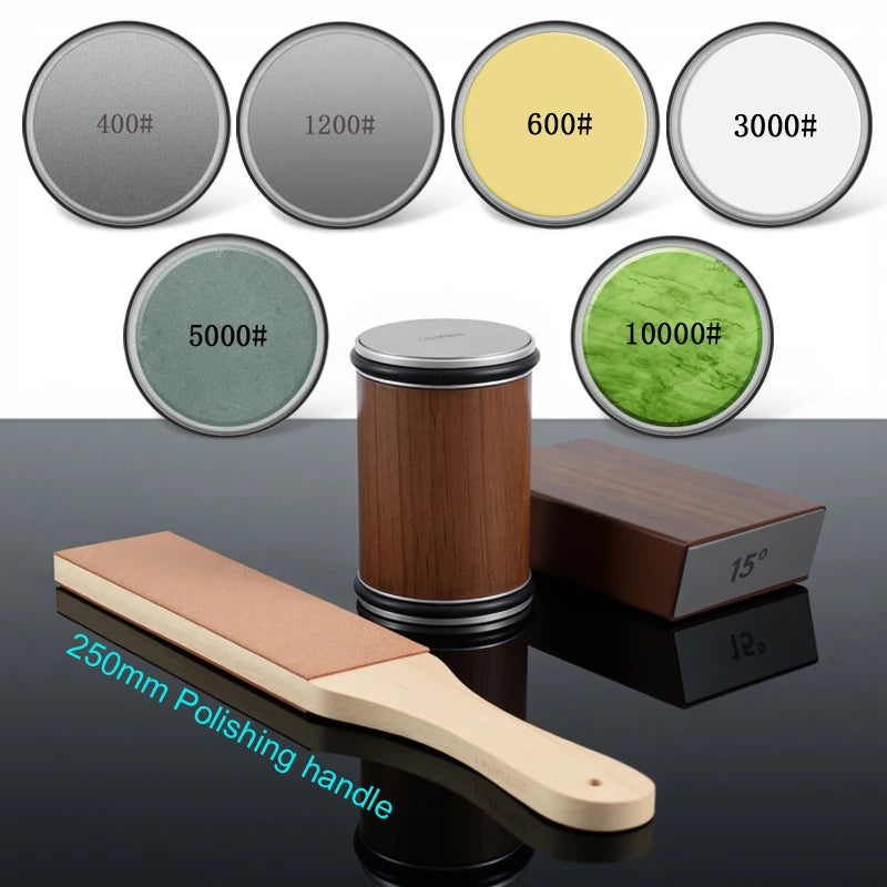 Knife sharpening kit with angles.