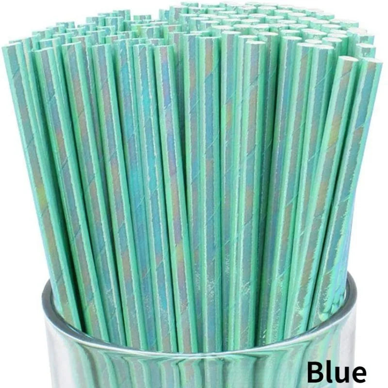 25pcs Biodegradable Party Paper Straws