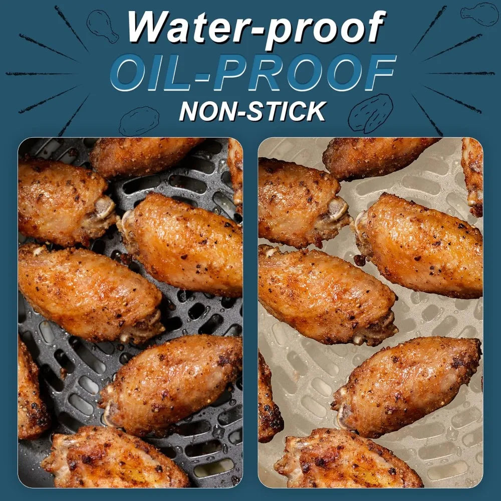 Disposable non-stick air fryer baking paper.