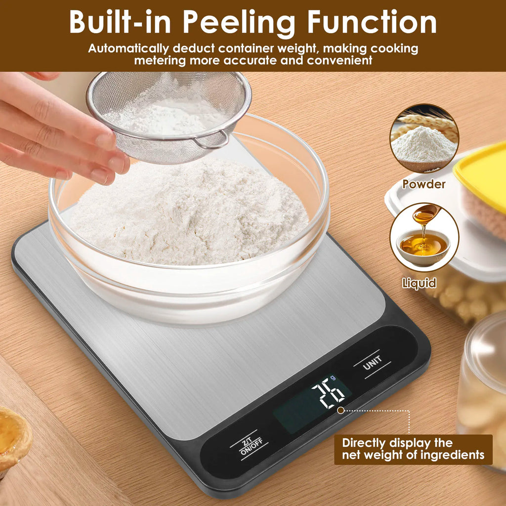 Digital Kitchen Scale — 10kg LCD Food Weighing Scale for Baking & Cooking.