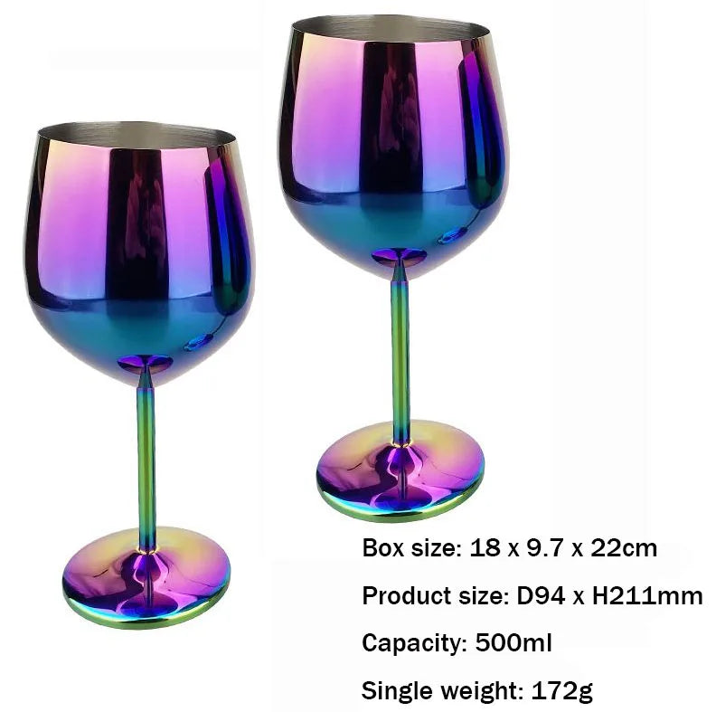 Rainbow stainless steel wine glass. 🥂