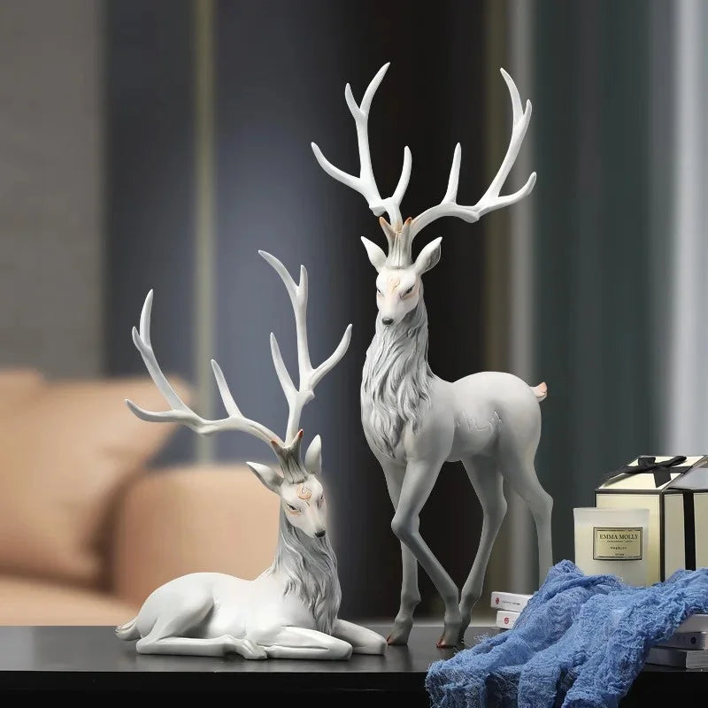 35cm Nordic Deer Resin Statue