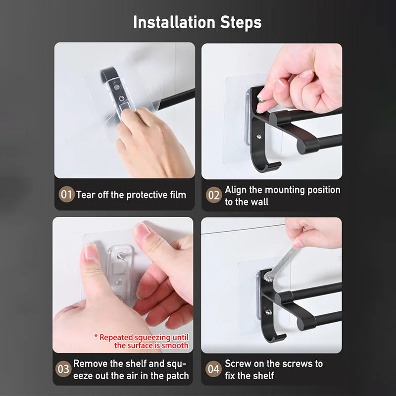 Double-layer self-adhesive towel rack.