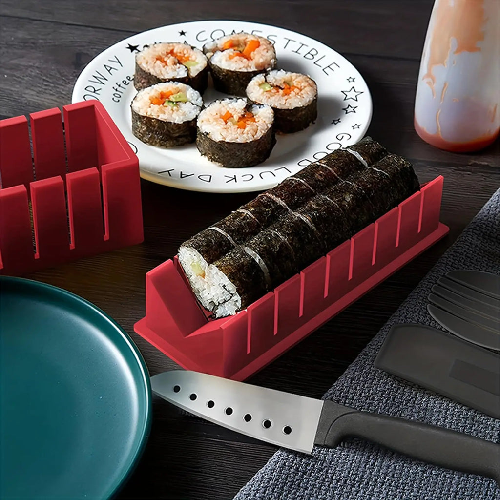 DIY Sushi Making Kit — Rice Roller with Fork & Spatula for Home Use.