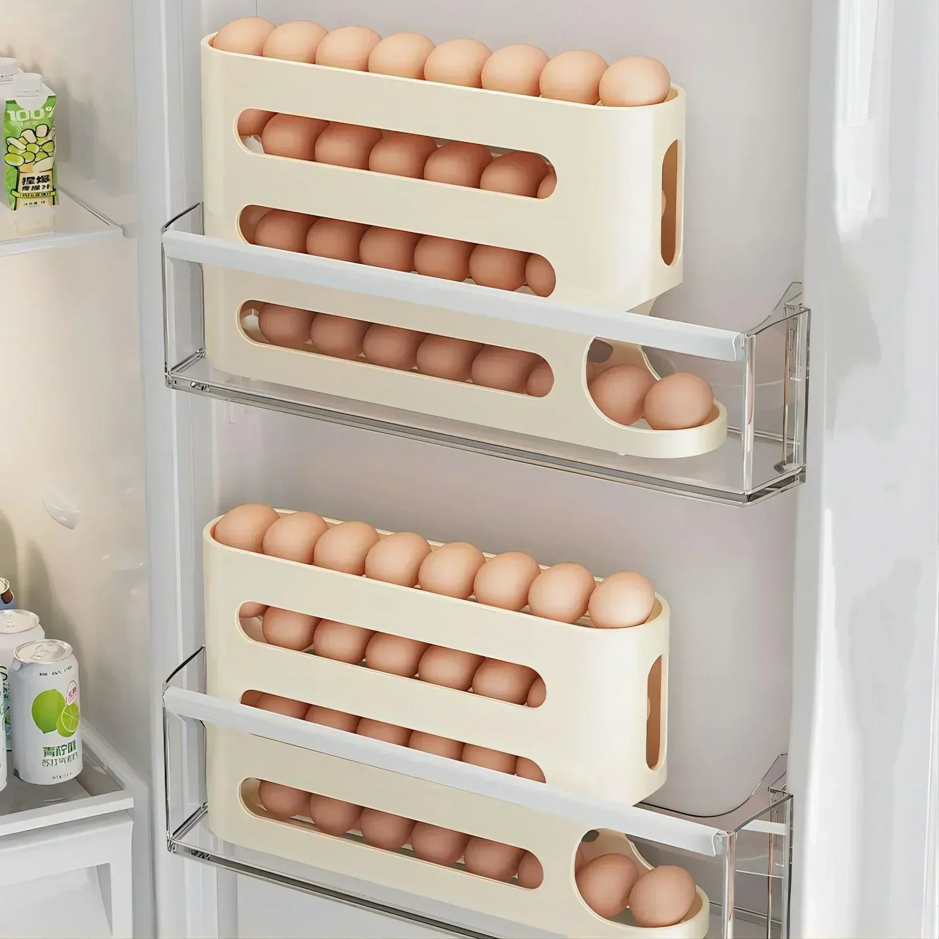 Slide egg storage box – ladder-style, large capacity. 🥚