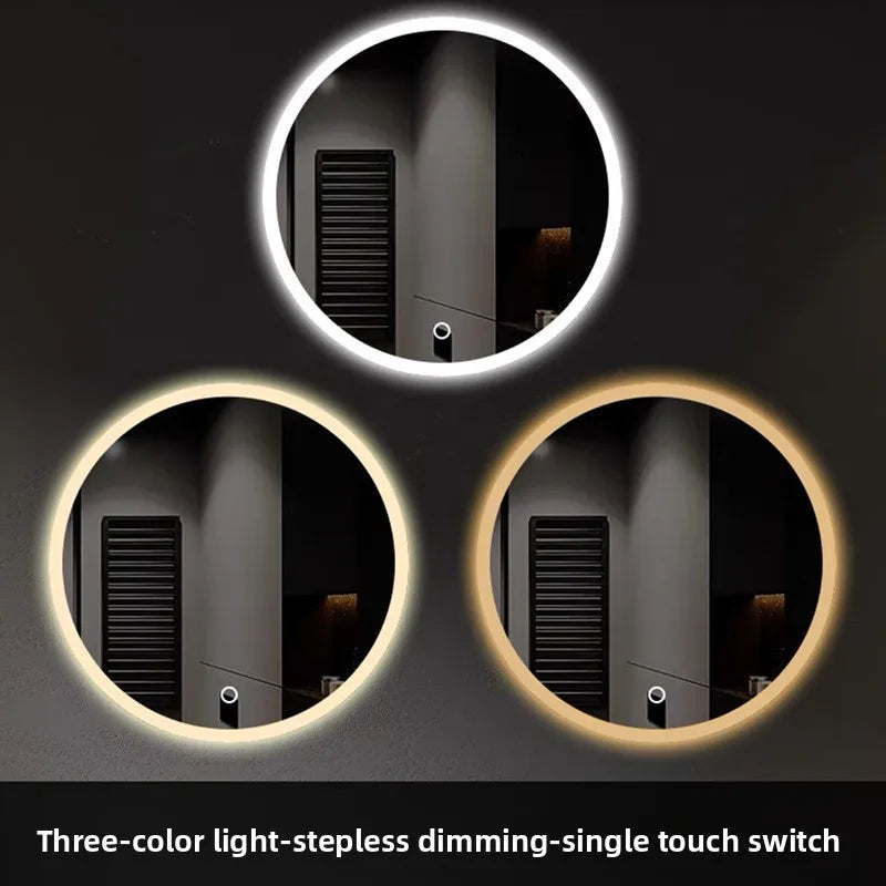 19.5-Inch LED Bathroom Mirror — Smart Round Vanity Mirror with Light & Anti-Fog Function.