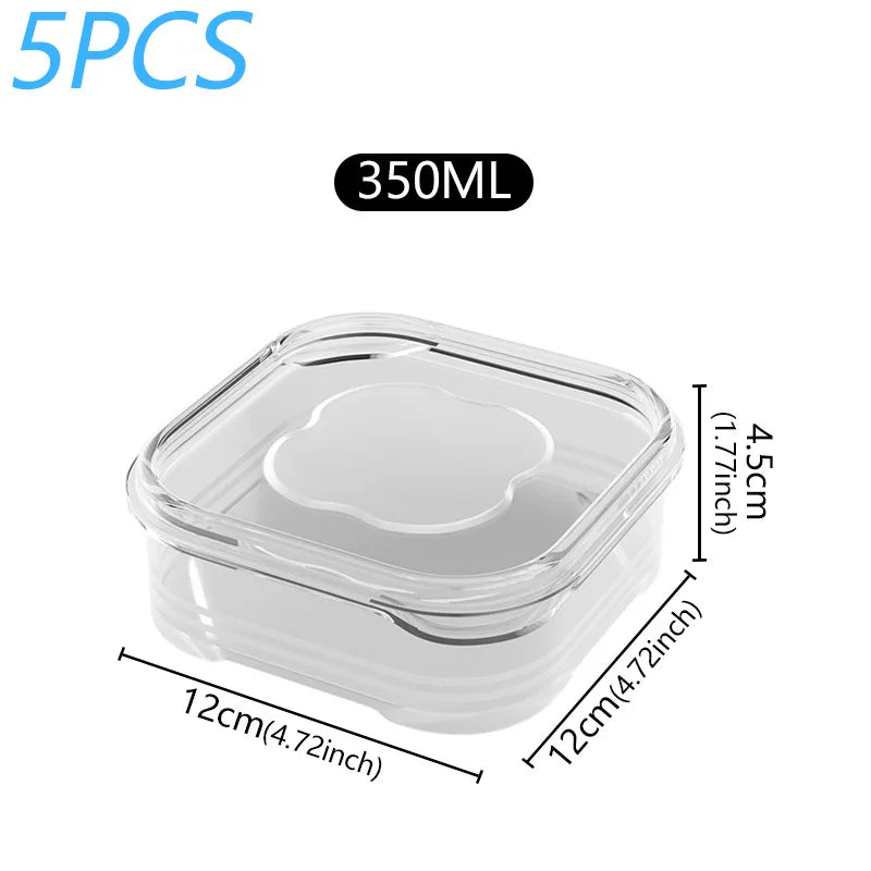5-piece fridge storage boxes – food-grade. 🧊
