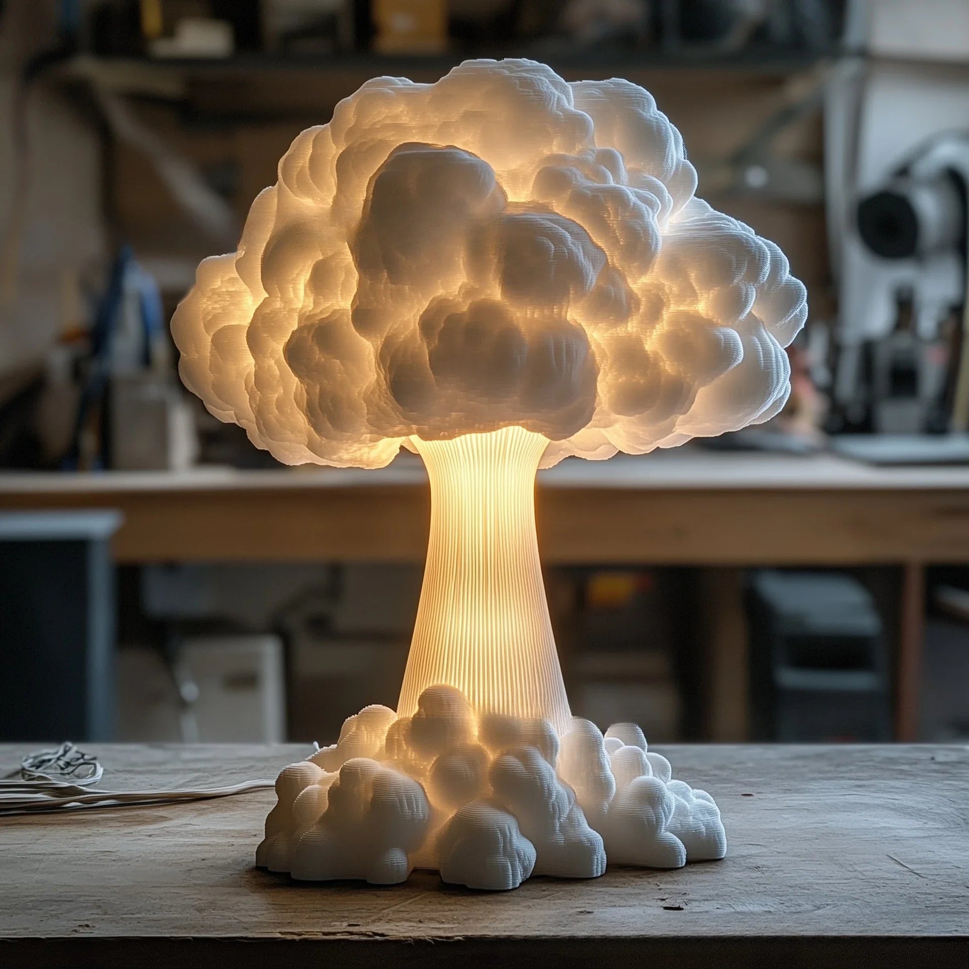 Mushroom cloud USB desk lamp.