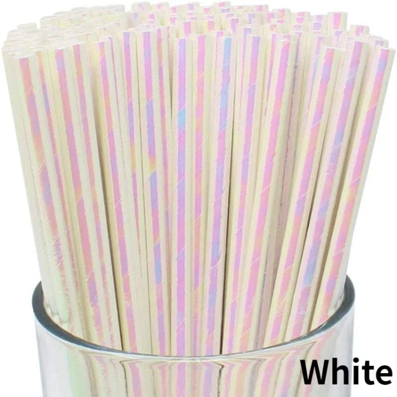 25pcs Biodegradable Party Paper Straws