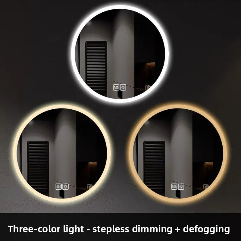 19.5-Inch LED Bathroom Mirror — Smart Round Vanity Mirror with Light & Anti-Fog Function.