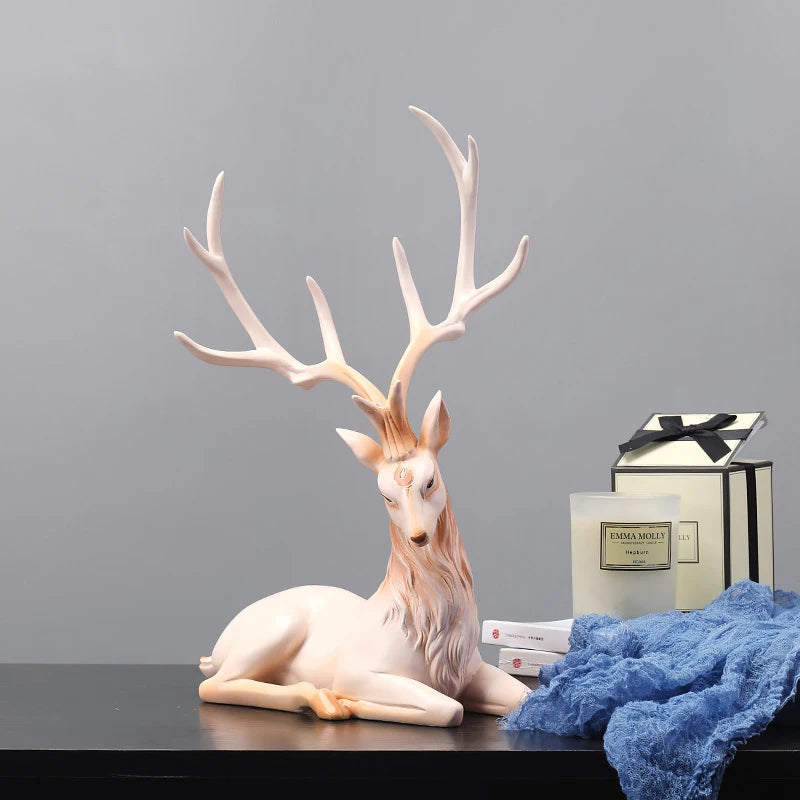 35cm Nordic Deer Resin Statue