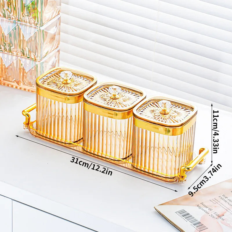 Gold-Plated Transparent Spice Jar Set
